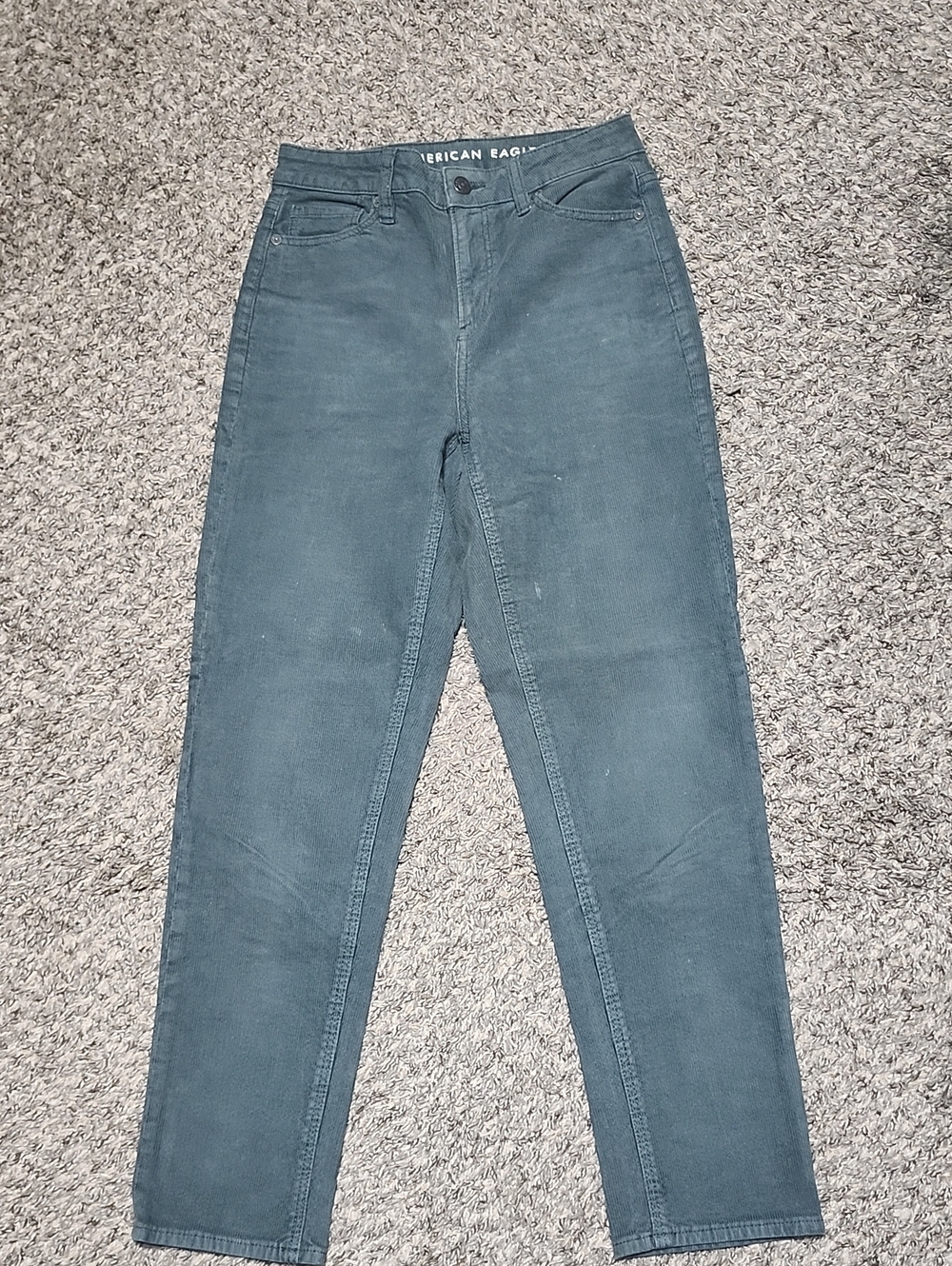 American Eagle Outfitters Women’s High-Rise Straight Jeans - Teal Green